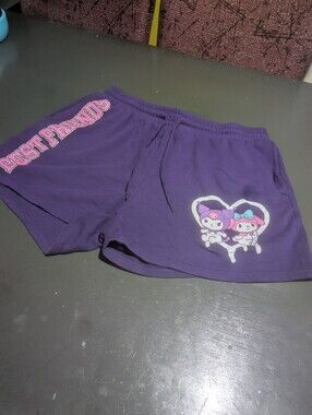 My Melody Sanrio Size Large Purple Sleep Shorts With Drawstring EUC